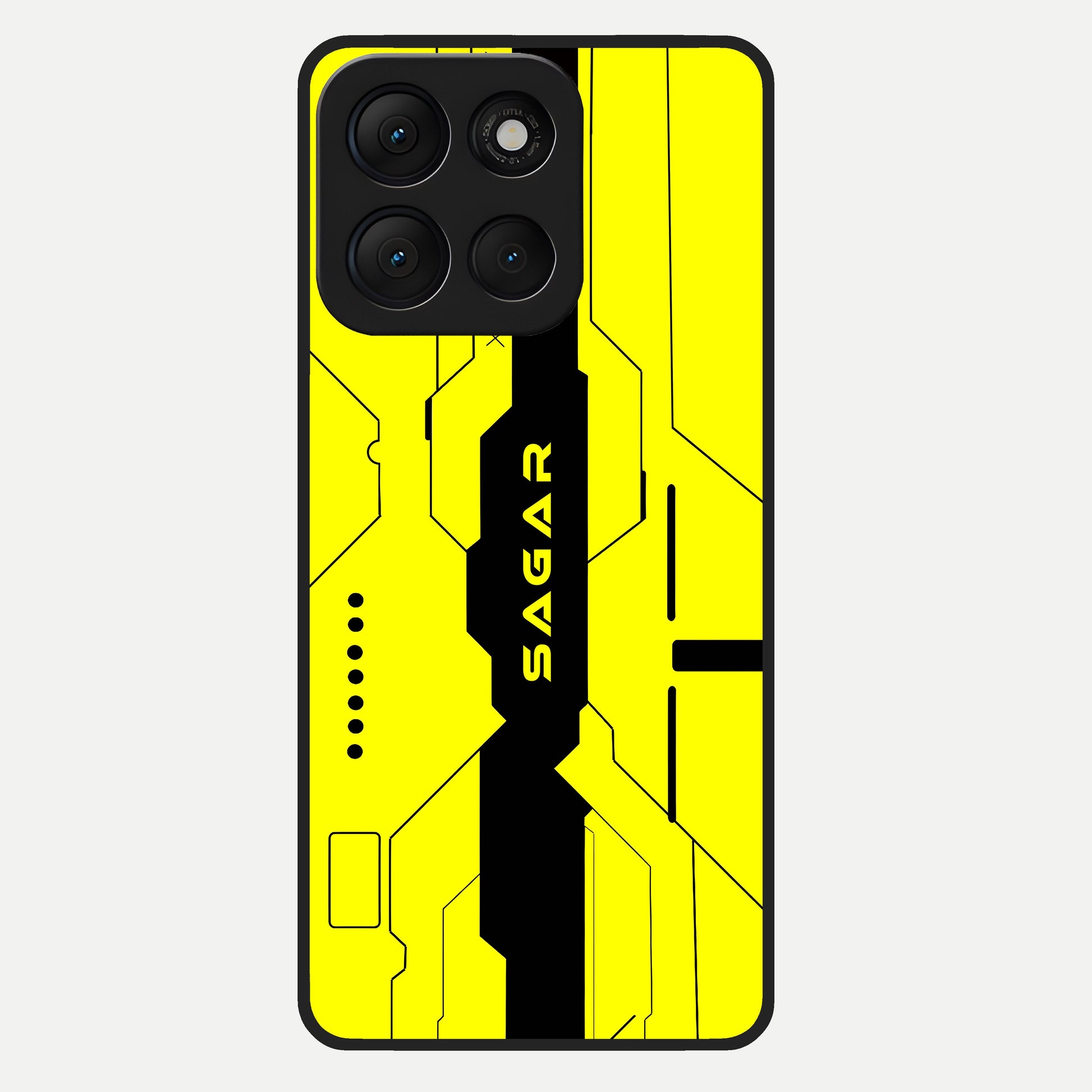  Circuit CYBERPUNK Custom Name Glass Case For Moto G86 Power back cover – full design glossy printed glass finish