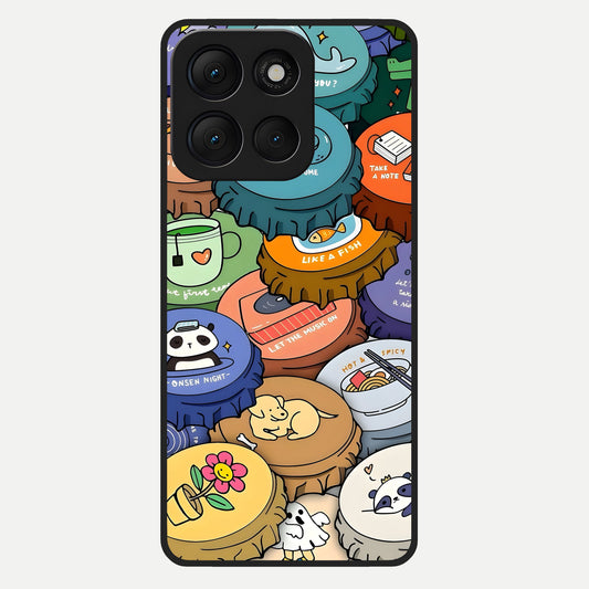  Coins Patterns Glass Case For Moto G86 Power back cover – full design glossy printed glass finish