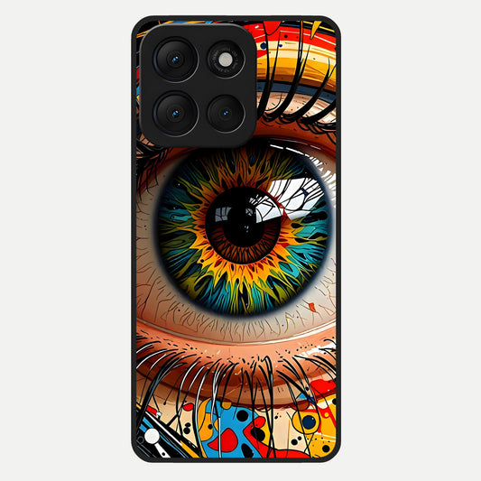  Colorful Eye Glass Case For Moto G86 Power back cover – full design glossy printed glass finish