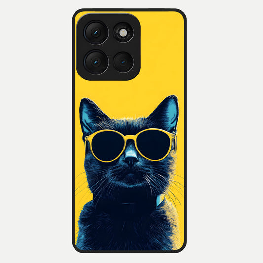  Cool Cat Vibes Glass Case For Moto G86 Power back cover – full design glossy printed glass finish