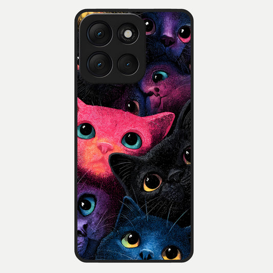  Cosmic Cats Dreams Glass Case For Moto G86 Power back cover – full design glossy printed glass finish