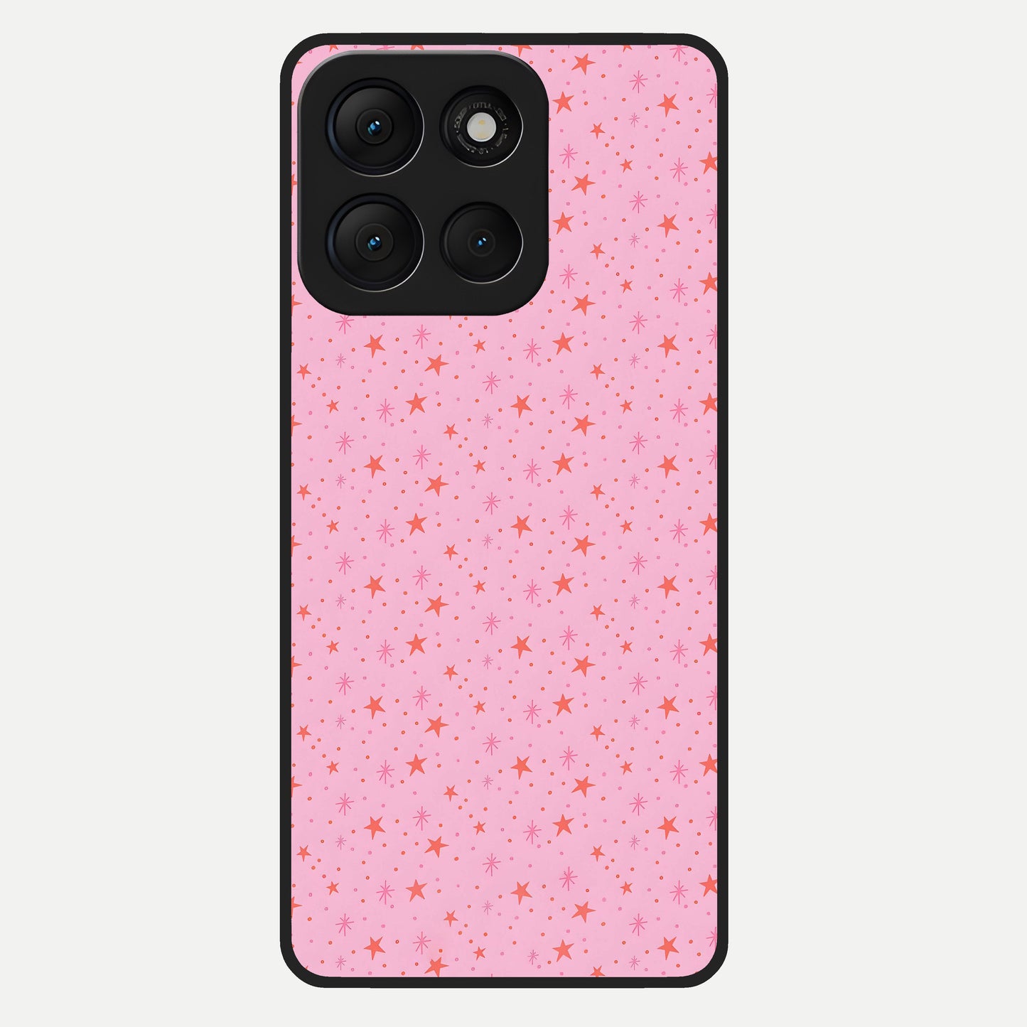  Cosmic Pink Sparkle Glass Case For Moto G86 Power back cover – full design glossy printed glass finish