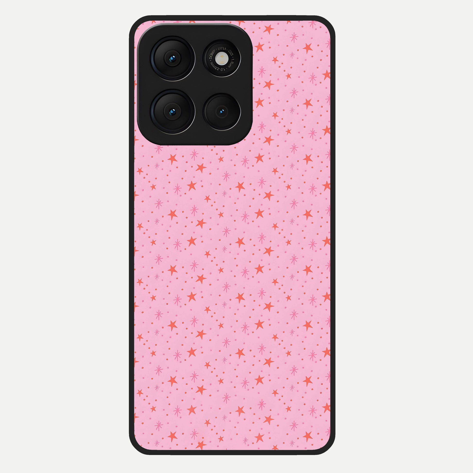  Cosmic Pink Sparkle Glass Case For Moto G86 Power back cover – full design glossy printed glass finish