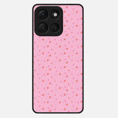  Cosmic Pink Sparkle Glass Case For Moto G86 Power back cover – full design glossy printed glass finish