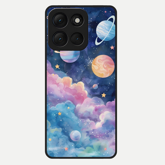  Cosmic Planet Dreams Glass Case For Moto G86 Power back cover – full design glossy printed glass finish