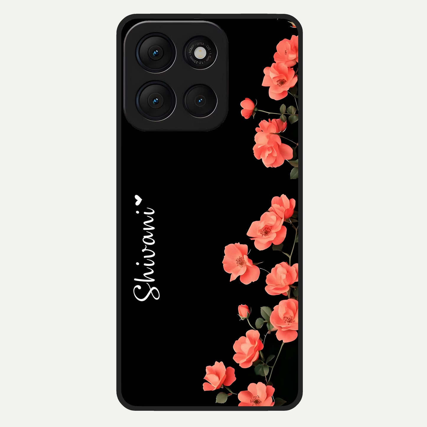  Crimson Bloom Grace Custom Name Glass Case For Moto G86 Power back cover – full design glossy printed glass finish