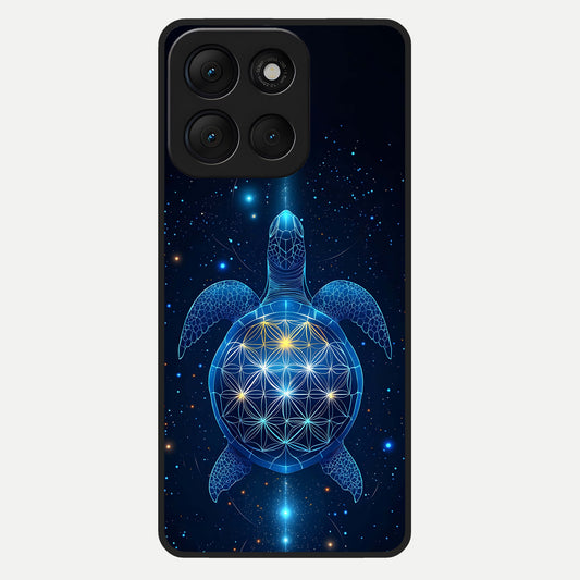  Crimson Blue Turtle Glass Case For Moto G86 Power back cover – full design glossy printed glass finish