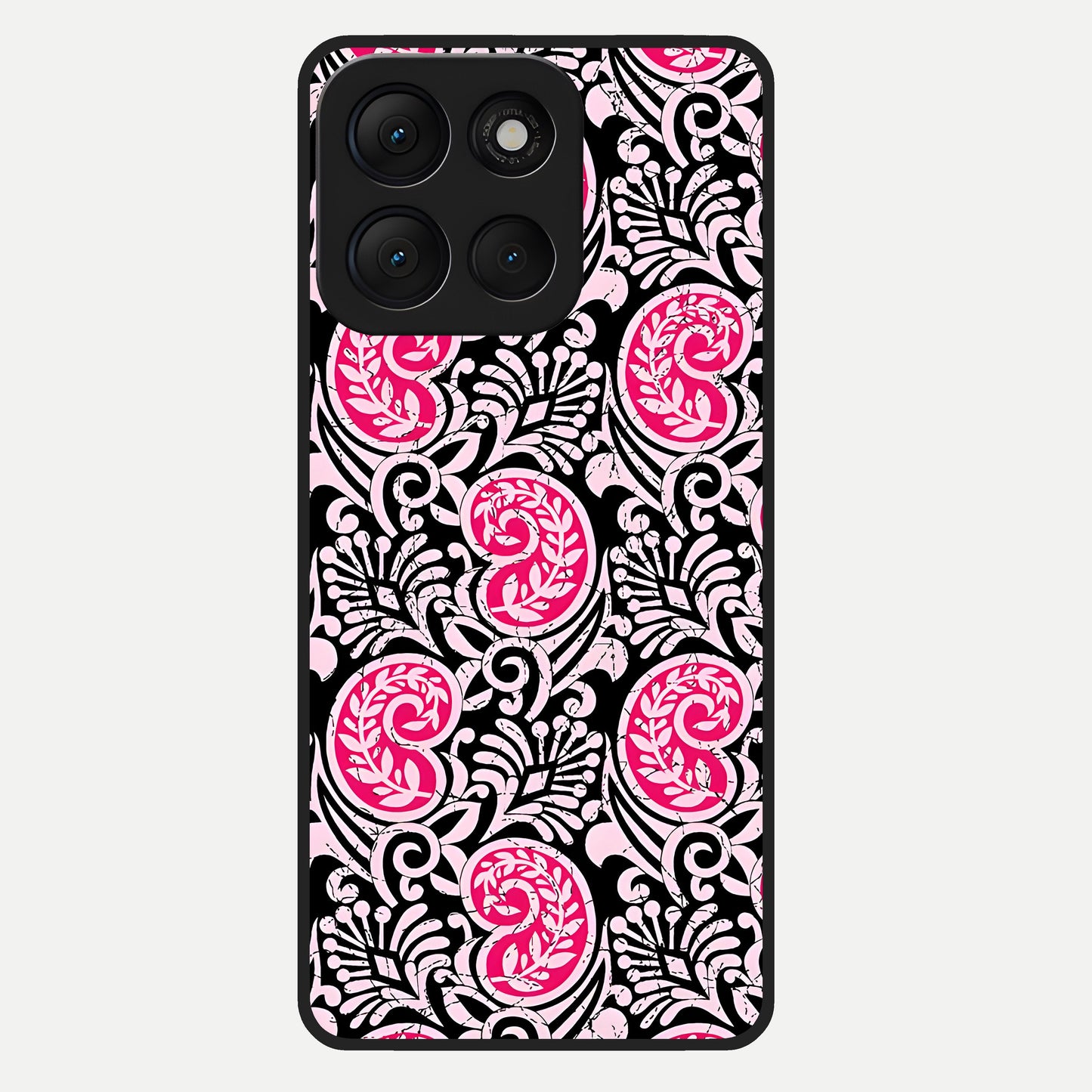  Crimson Paisley Charm Glass Case For Moto G86 Power back cover – full design glossy printed glass finish