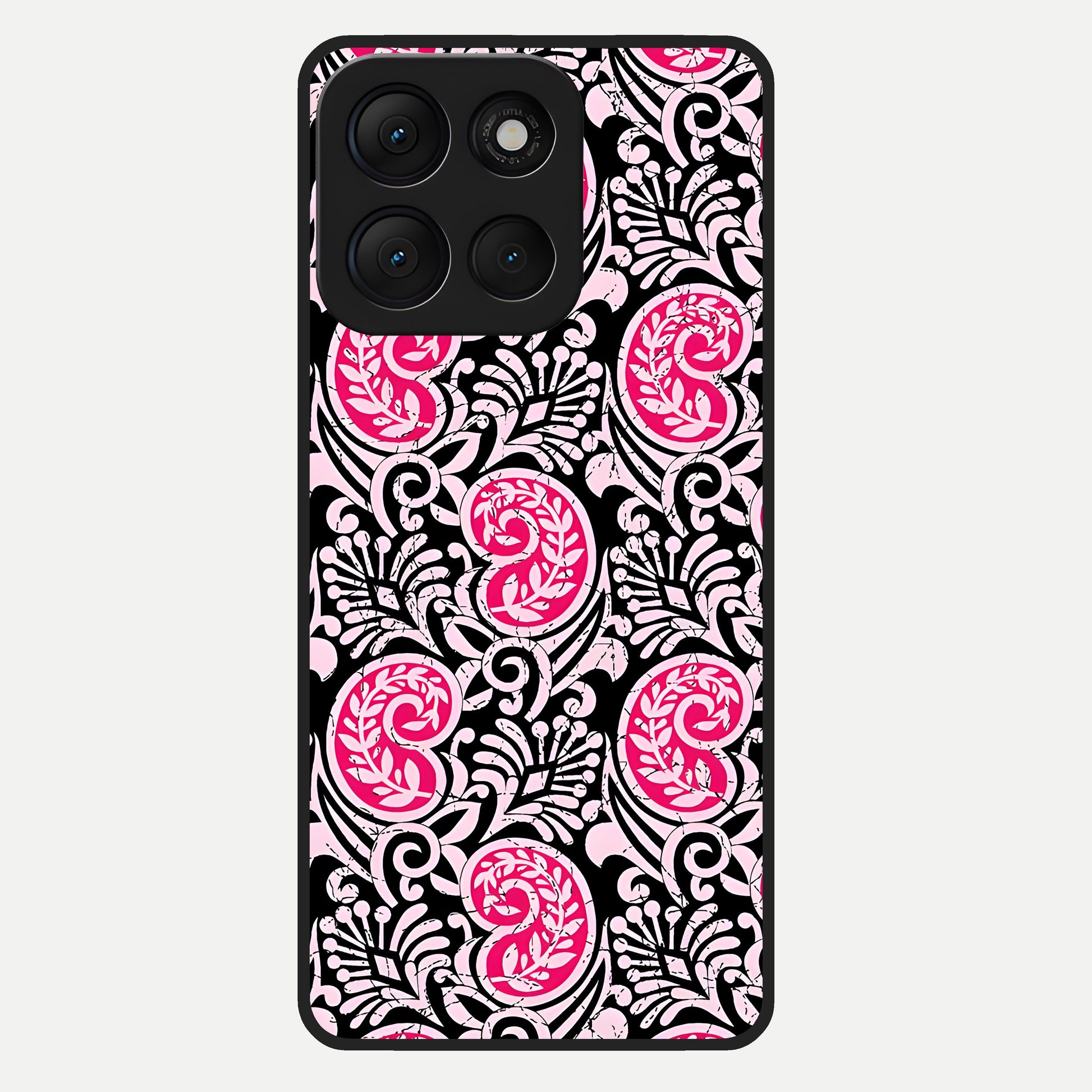  Crimson Paisley Charm Glass Case For Moto G86 Power back cover – full design glossy printed glass finish