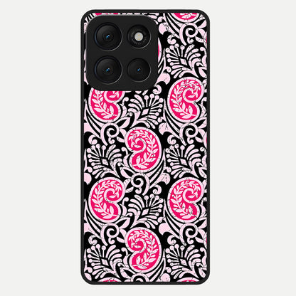  Crimson Paisley Charm Glass Case For Moto G86 Power back cover – full design glossy printed glass finish
