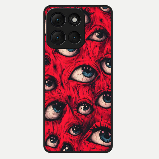  Crimson Watch Eyes Glass Case For Moto G86 Power back cover – full design glossy printed glass finish