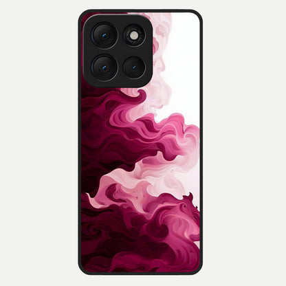  Crimson Wave Flow Glass Case For Moto G86 Power back cover – full design glossy printed glass finish