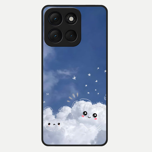  Cute Blossom Cloud Glass Case For Moto G86 Power back cover – full design glossy printed glass finish