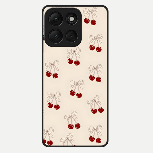  Cute Cherry Pattern Glass Case For Moto G86 Power back cover – full design glossy printed glass finish
