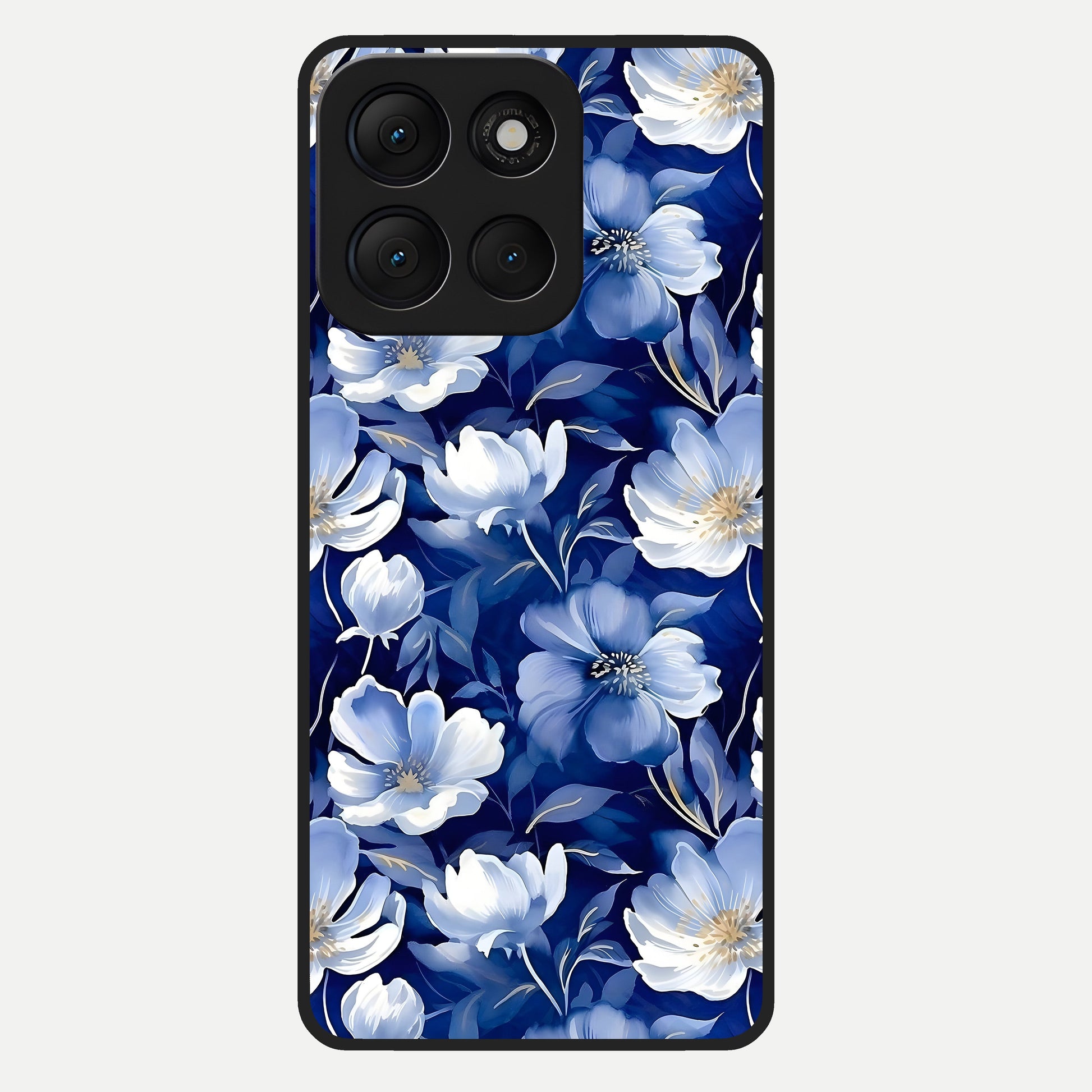  Cute Floral Patterns Glass Case For Moto G86 Power back cover – full design glossy printed glass finish