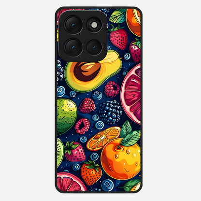  Cute Fruits Art Glass Case For Moto G86 Power back cover – full design glossy printed glass finish