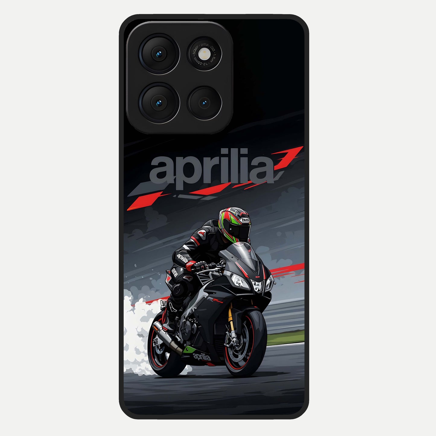  Dark Aprilla Glass Case For Moto G86 Power back cover – full design glossy printed glass finish