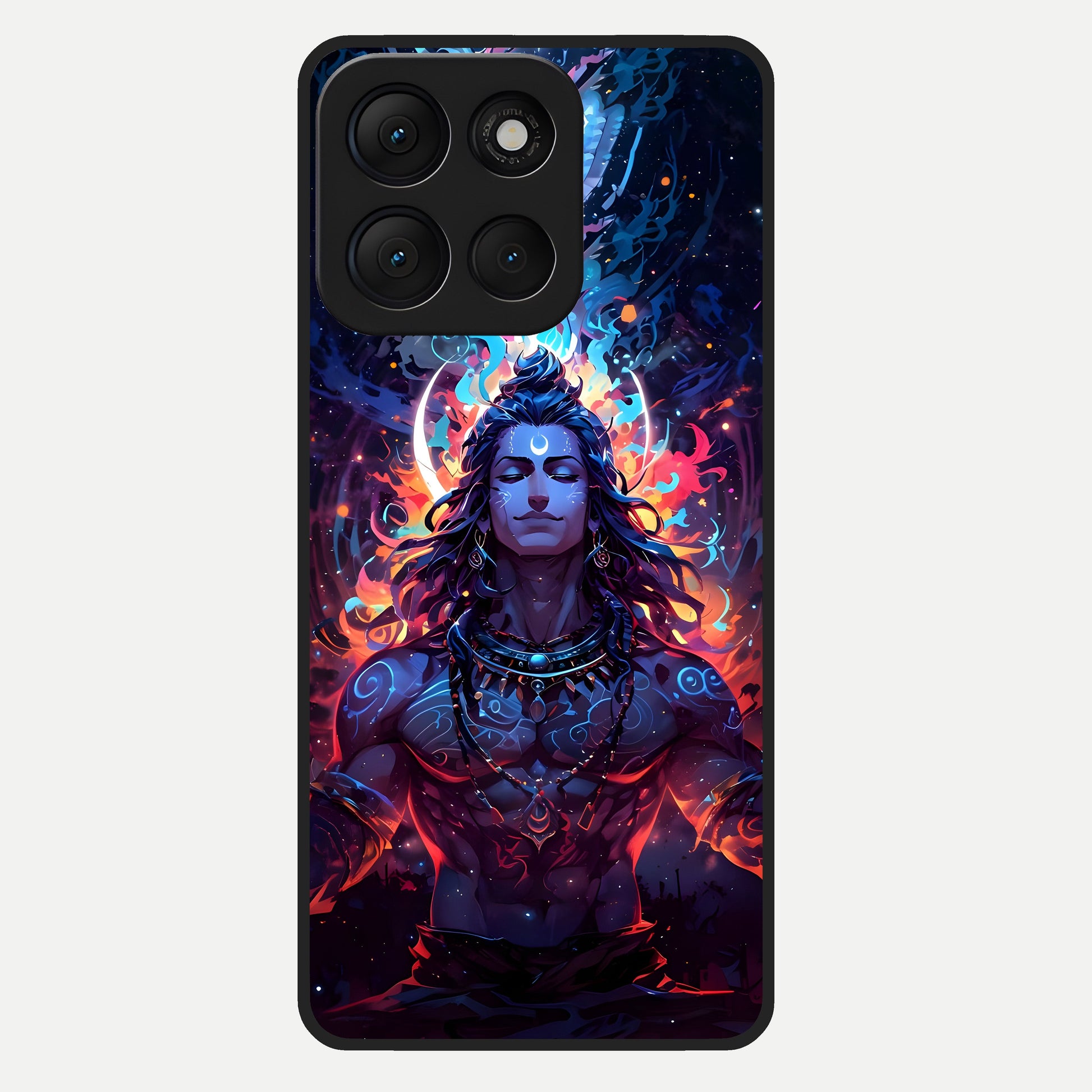  Divine Fire Shiv Glass Case For Moto G86 Power back cover – full design glossy printed glass finish