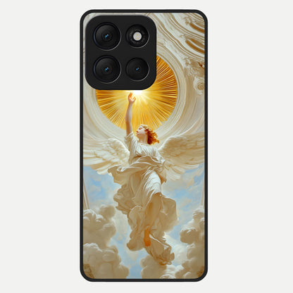  Divine Light Angel Glass Case For Moto G86 Power back cover – full design glossy printed glass finish