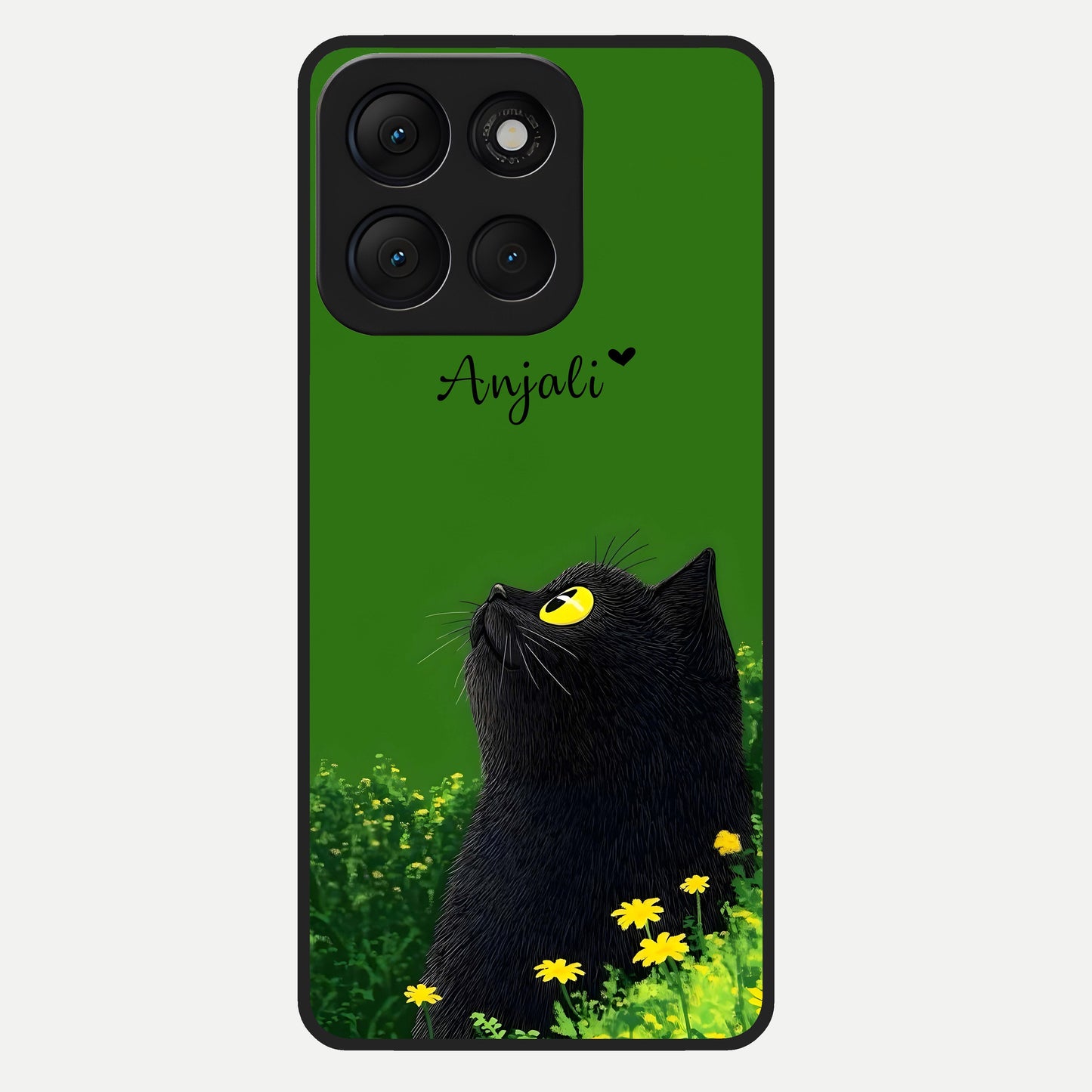  Emerald Cat Custom Name Glass Case For Moto G86 Power back cover – full design glossy printed glass finish