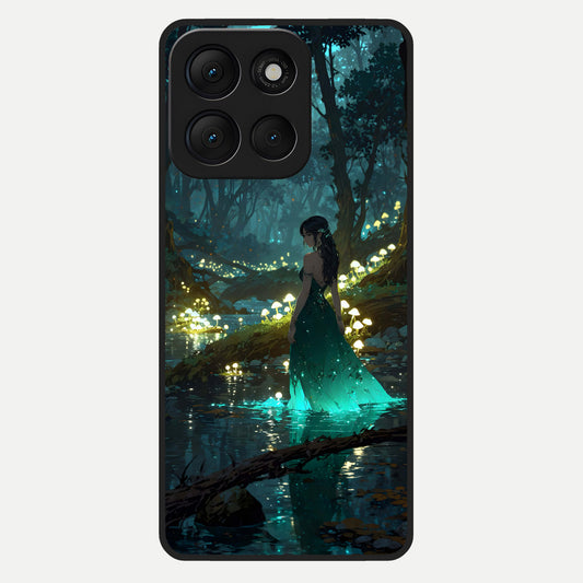  Enchanted Forest Glow Glass Case For Moto G86 Power back cover – full design glossy printed glass finish