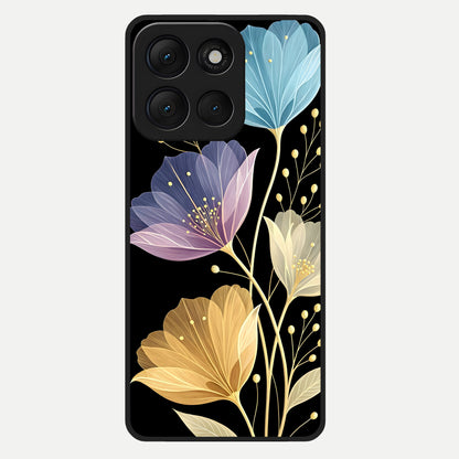  Flower Bloom Glow Glass Case For Moto G86 Power back cover – full design glossy printed glass finish