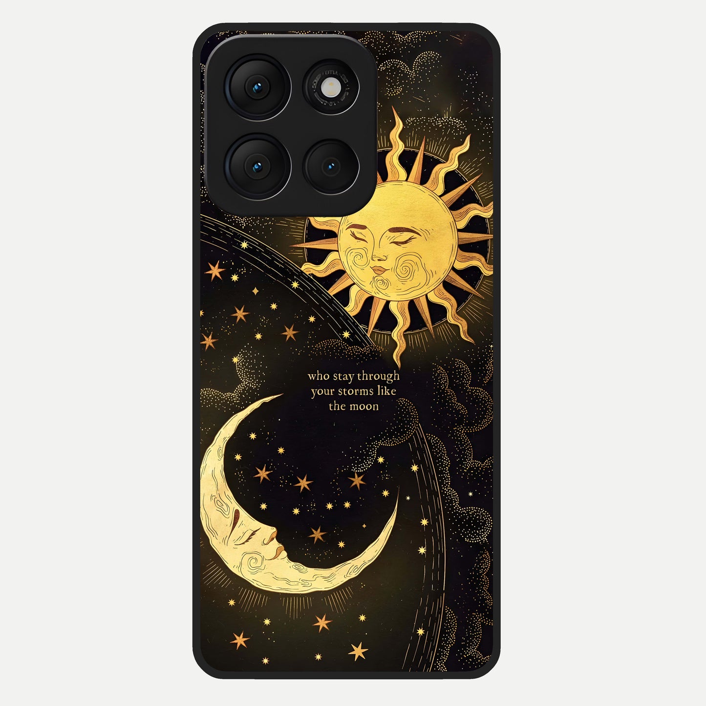  Golden Lunar Love Glass Case For Moto G86 Power back cover – full design glossy printed glass finish