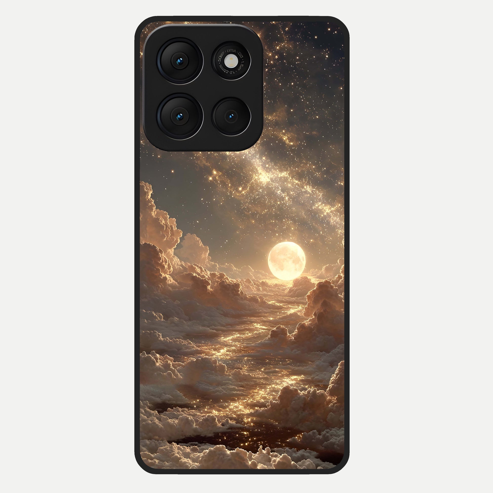  Golden Sky Dream Glass Case For Moto G86 Power back cover – full design glossy printed glass finish