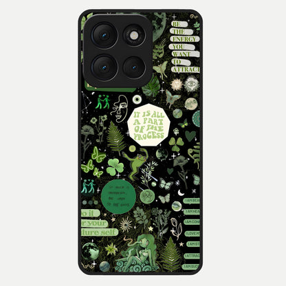 Green Mandala Pattern Glass Case For Moto G86 Power back cover – full design glossy printed glass finish