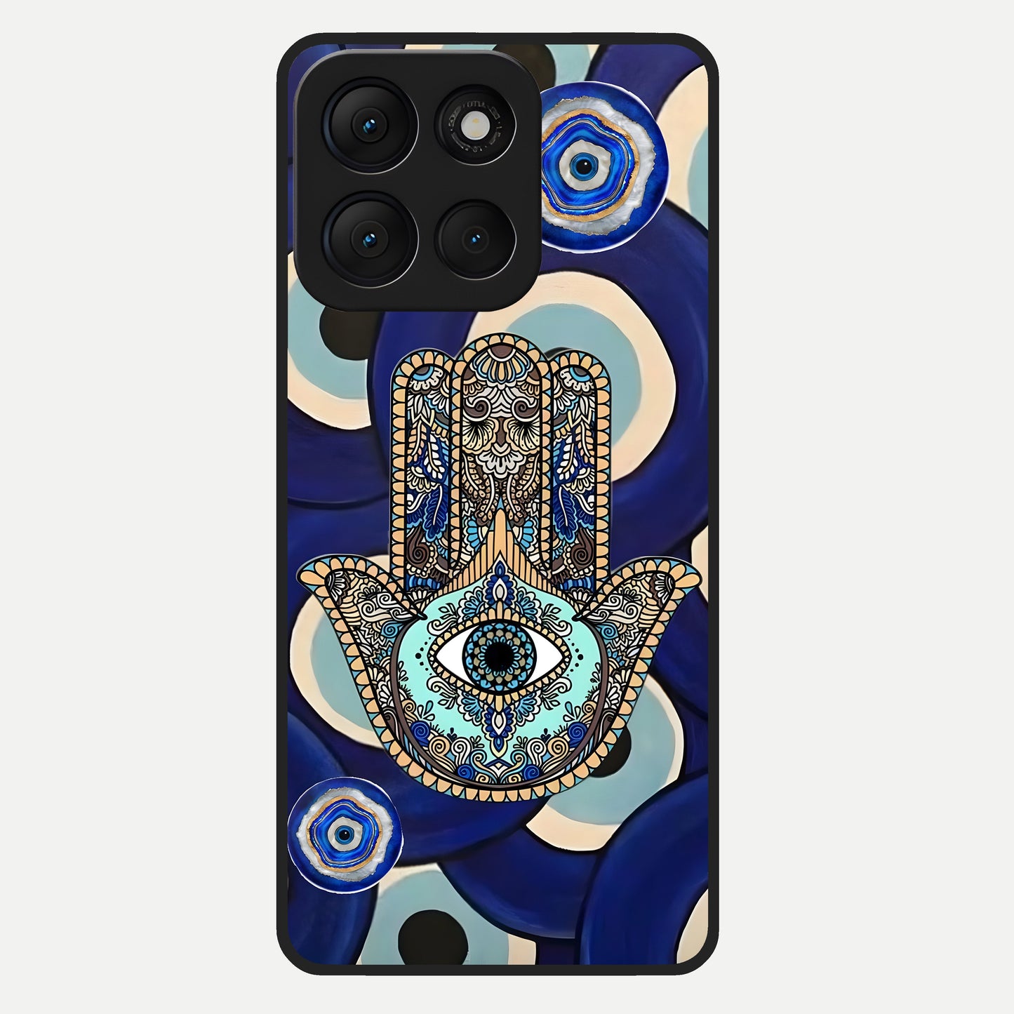  Hamsa Divine Guard Glass Case For Moto G86 Power back cover – full design glossy printed glass finish