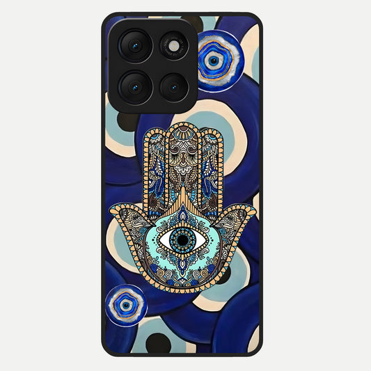  Hamsa Divine Guard Glass Case For Moto G86 Power back cover – full design glossy printed glass finish
