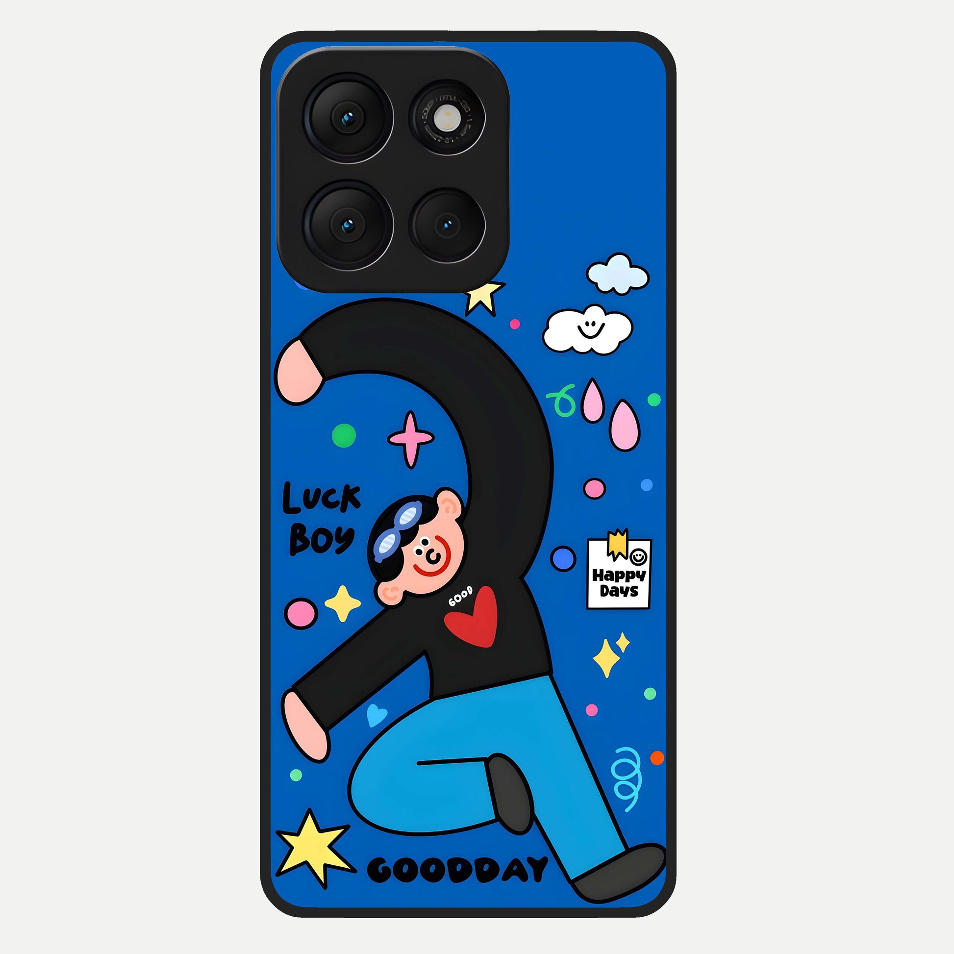  Happy Luck Vibe Glass Case For Moto G86 Power back cover – full design glossy printed glass finish