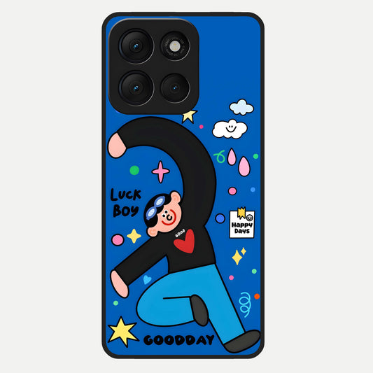  Happy Luck Vibe Glass Case For Moto G86 Power back cover – full design glossy printed glass finish