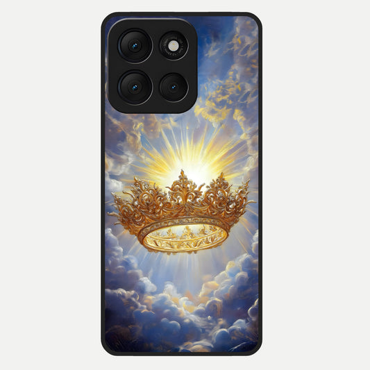  Heavenly Crown Light Glass Case For Moto G86 Power back cover – full design glossy printed glass finish