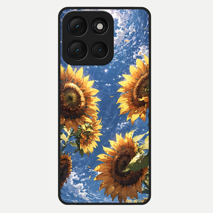  Heavenly Sunflower Rise Glass Case For Moto G86 Power back cover – full design glossy printed glass finish