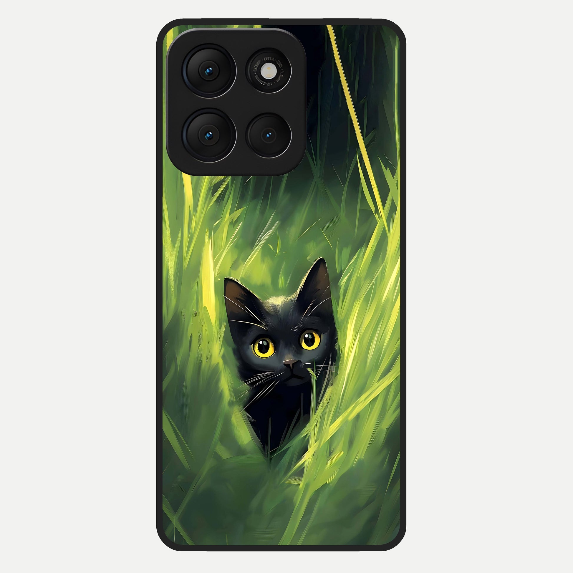  Hidden Cat Whisper Glass Case For Moto G86 Power back cover – full design glossy printed glass finish