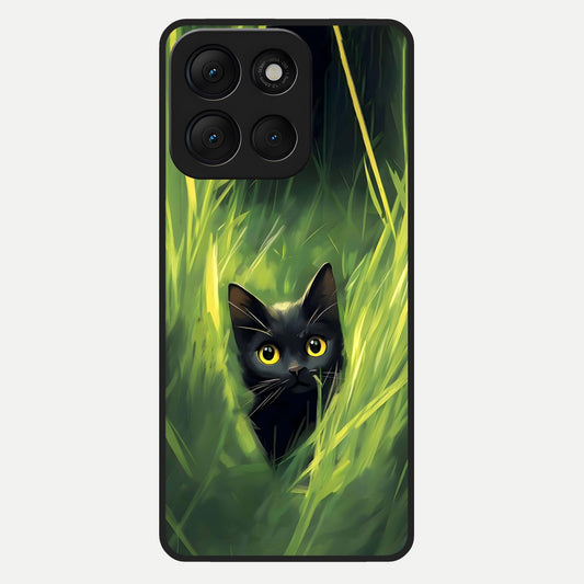  Hidden Cat Whisper Glass Case For Moto G86 Power back cover – full design glossy printed glass finish