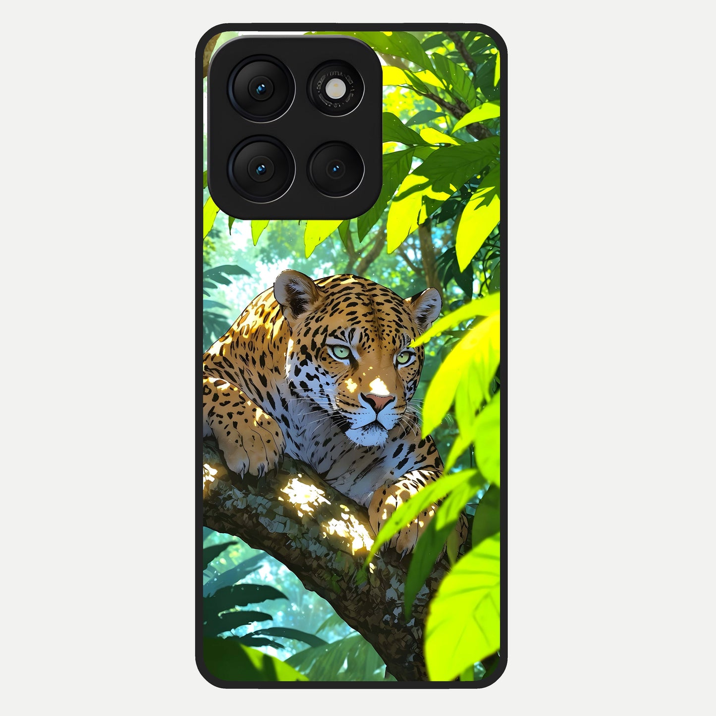  Leopard in Jungle Glass Case For Moto G86 Power back cover – full design glossy printed glass finish