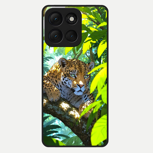  Leopard in Jungle Glass Case For Moto G86 Power back cover – full design glossy printed glass finish