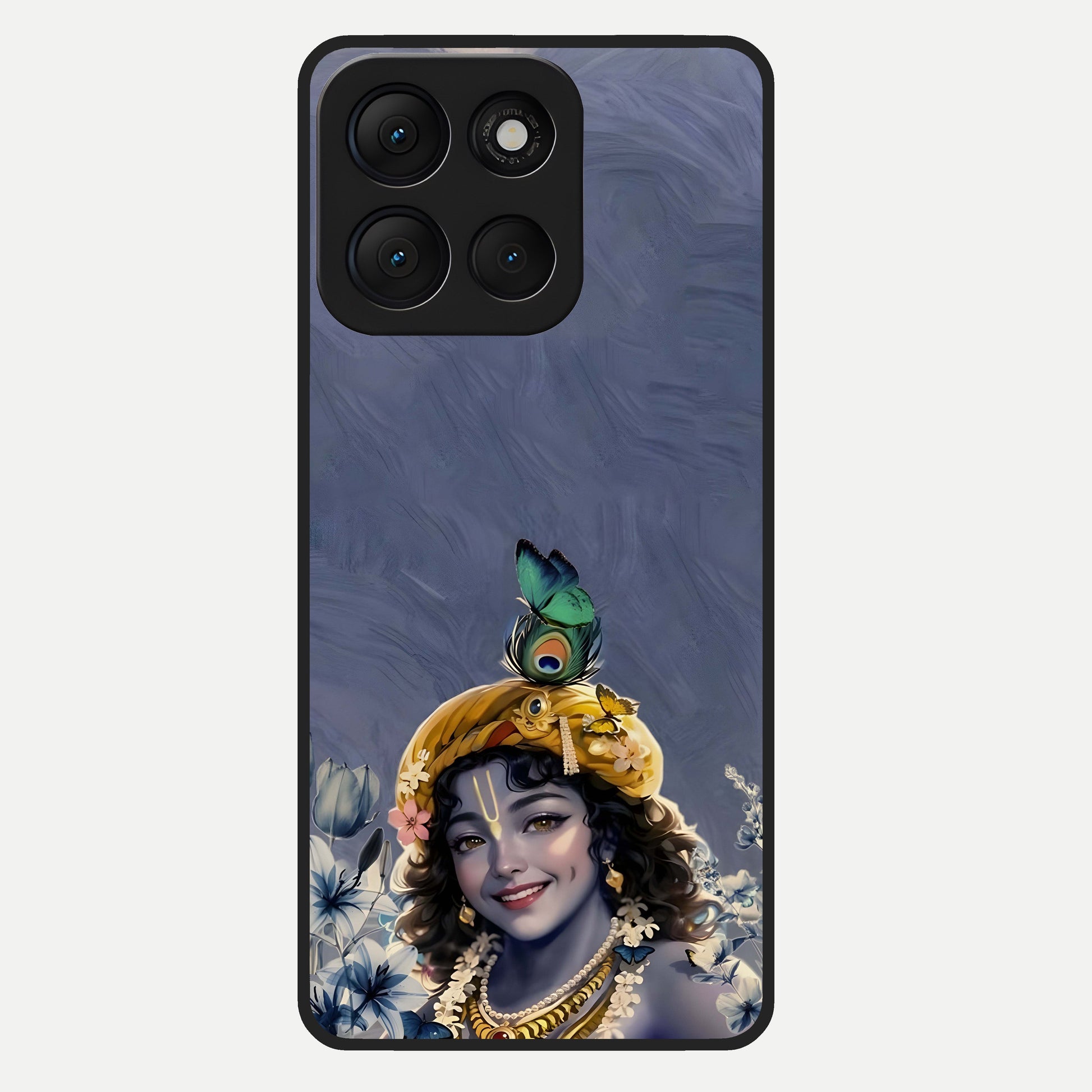  Lord Krishna Glass Case For Moto G86 Power back cover – full design glossy printed glass finish