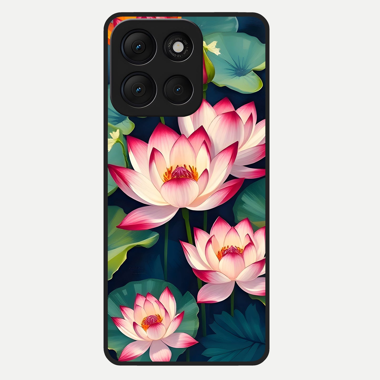  Lotus Dream Serenity Glass Case For Moto G86 Power back cover – full design glossy printed glass finish
