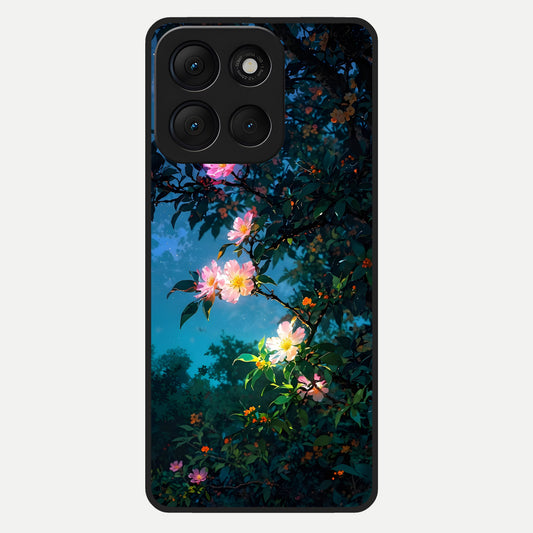  Midnight Bloom Glow Glass Case For Moto G86 Power back cover – full design glossy printed glass finish