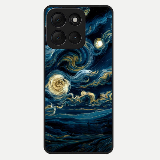  Midnight Sky Whirl Glass Case For Moto G86 Power back cover – full design glossy printed glass finish