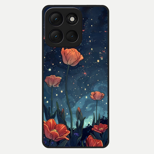  Midnight Tulip Glow Glass Case For Moto G86 Power back cover – full design glossy printed glass finish
