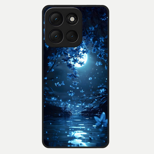  Moonlight Petal Dream Glass Case For Moto G86 Power back cover – full design glossy printed glass finish