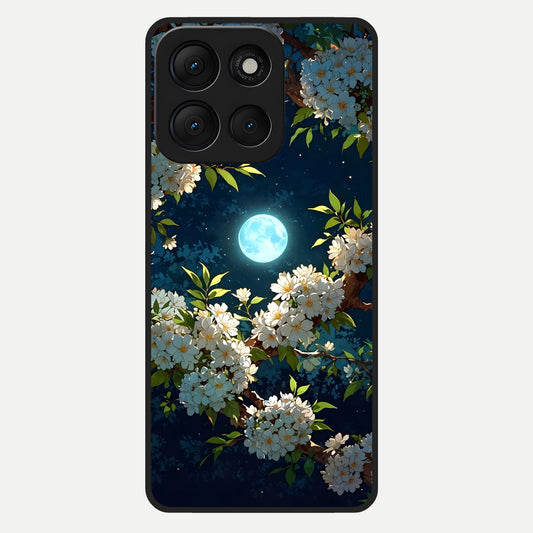  Moonlit Blossom Dream Glass Case For Moto G86 Power back cover – full design glossy printed glass finish