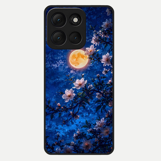  Moonlit Blossoms Night Glass Case For Moto G86 Power back cover – full design glossy printed glass finish
