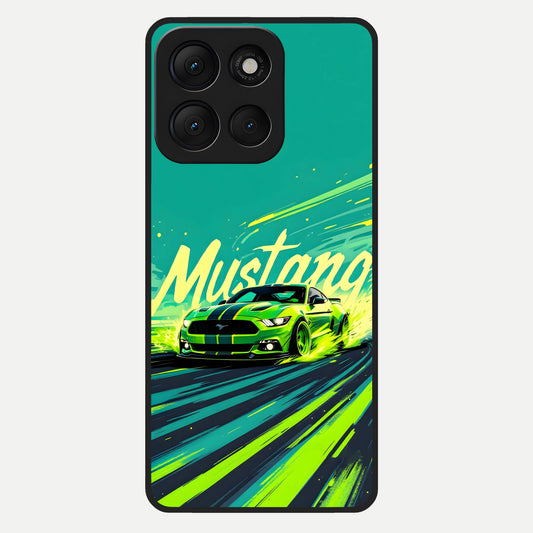  Mustang Bang Glass Case For Moto G86 Power back cover – full design glossy printed glass finish