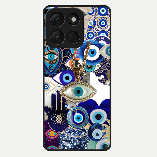  Mystic Charm Eye Glass Case For Moto G86 Power back cover – full design glossy printed glass finish