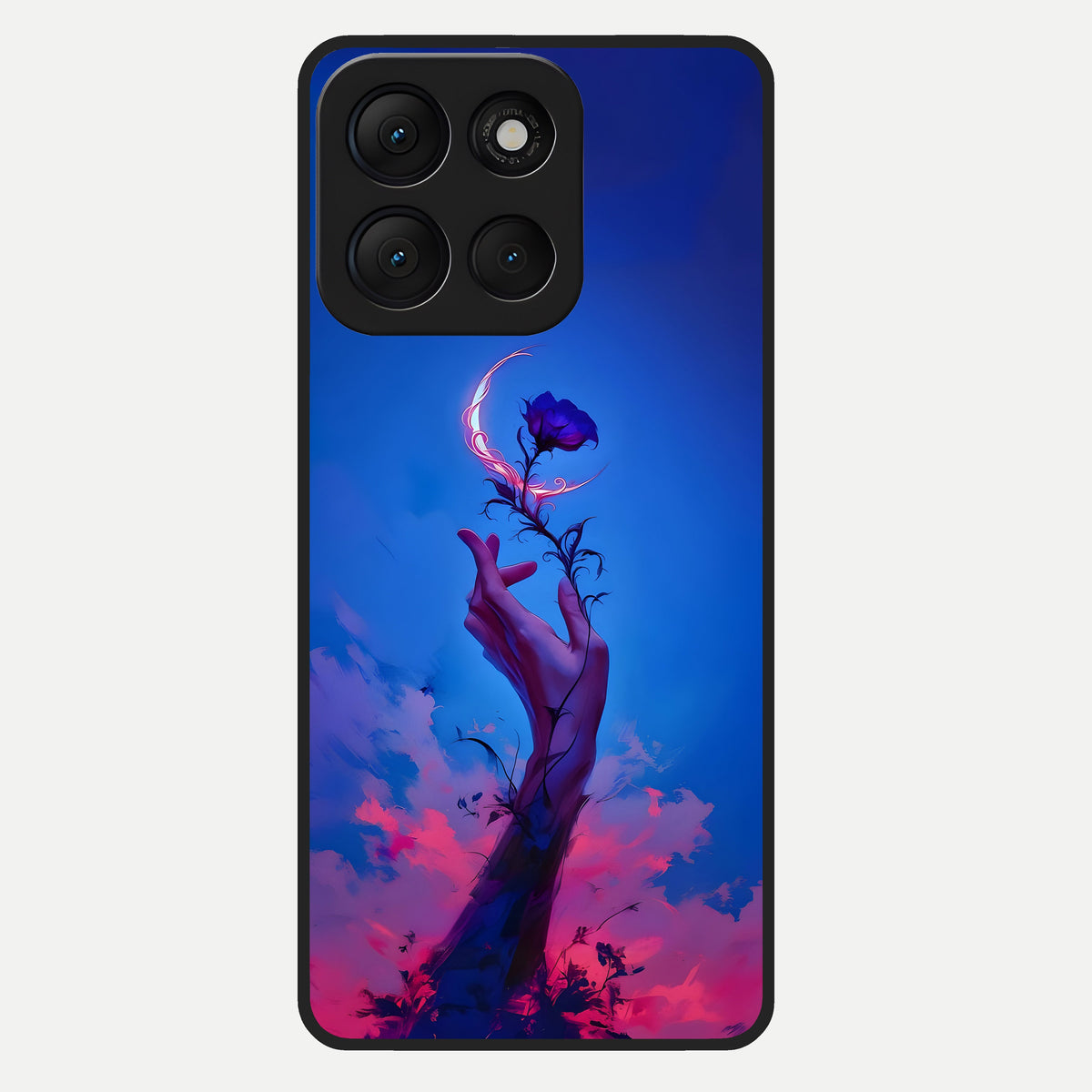  Mystic Hand Glass Case For Moto G86 Power back cover – full design glossy printed glass finish